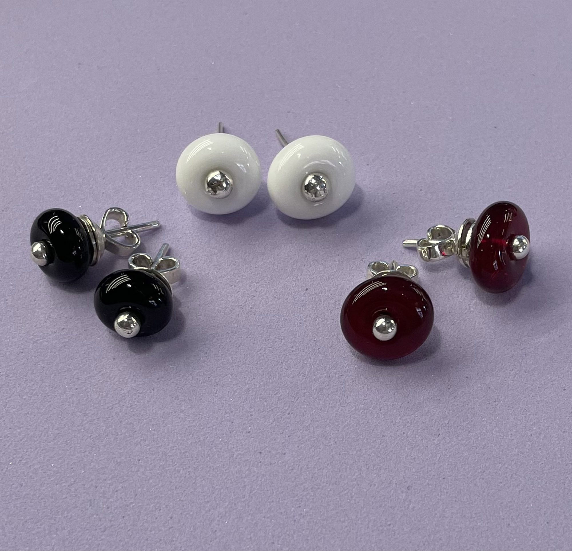 Серьги "Бусинки", стекло, серебро